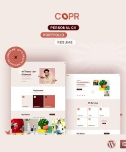 Copr  -  One Page Personal Portfolio, CV and Resume WordPress Theme