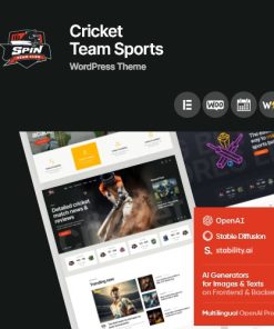Spin  -  Cricket Team Sports WordPress Theme + AI