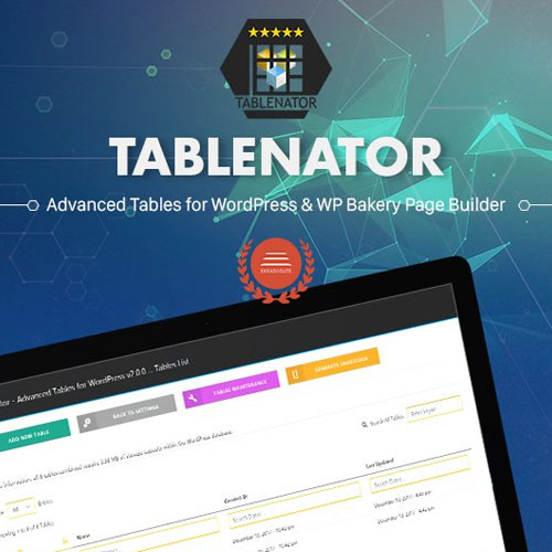 Tablenator ? Advanced Tables for Visual Composer