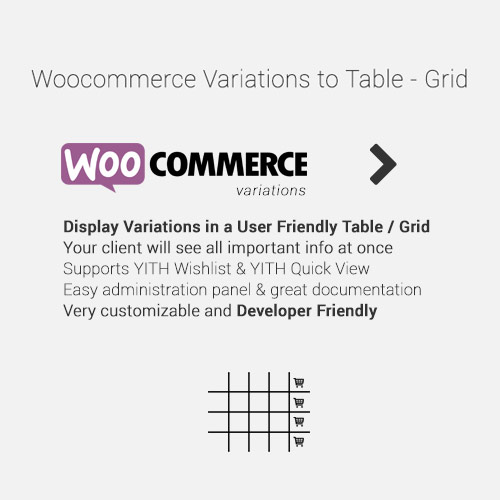 WooCommerce Variations to Table ? Grid