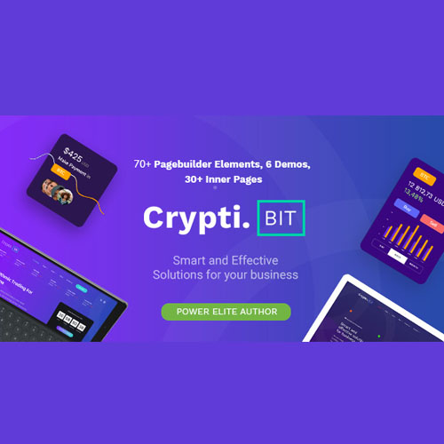 CryptiBIT - Technology, Cryptocurrency, ICO/IEO Landing Page WordPress theme