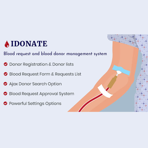 IDonatePro - Blood Donation, Request And Donor Management WordPress Plugin